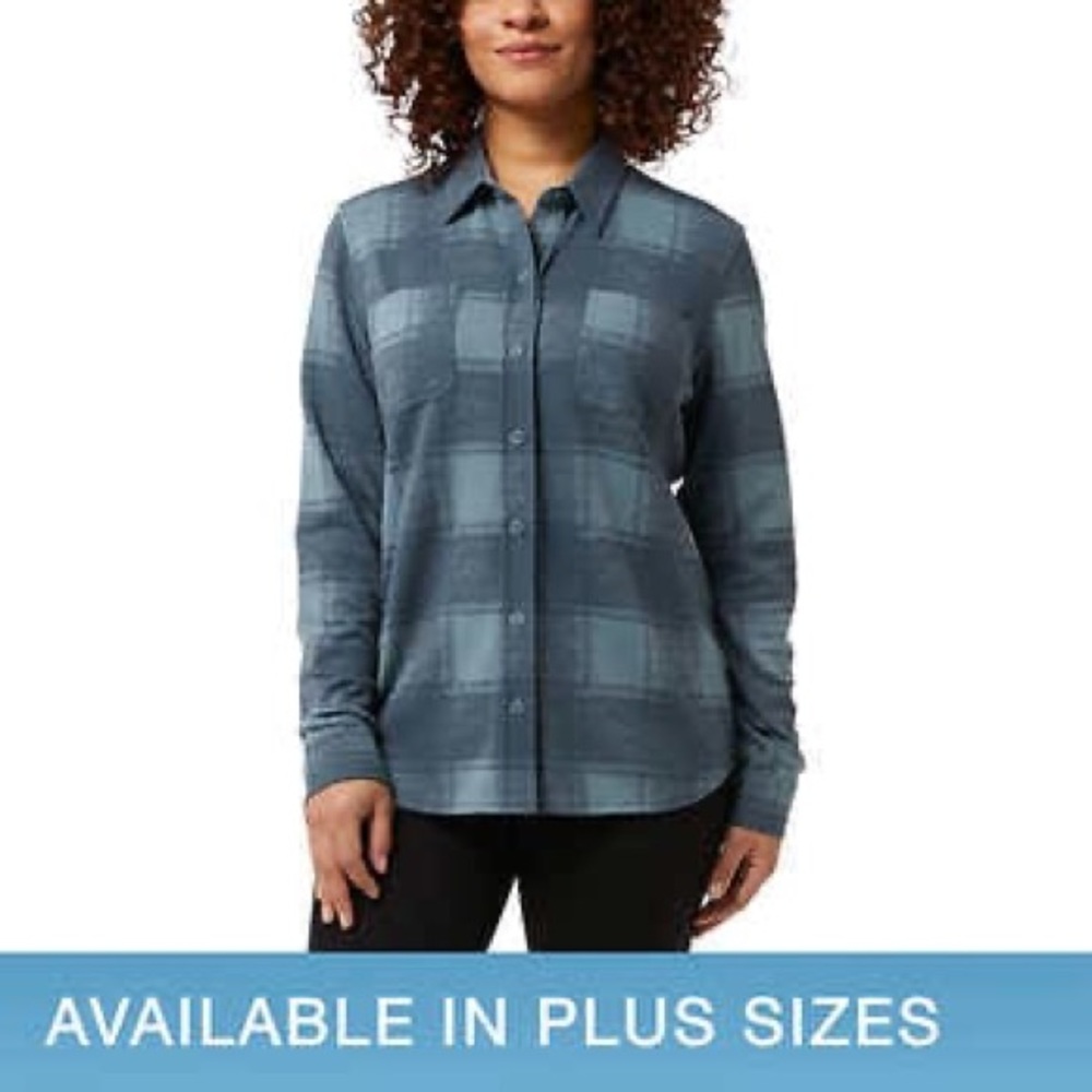 32 Degrees Ladies' Cozy Knit Stretch Plaid Top